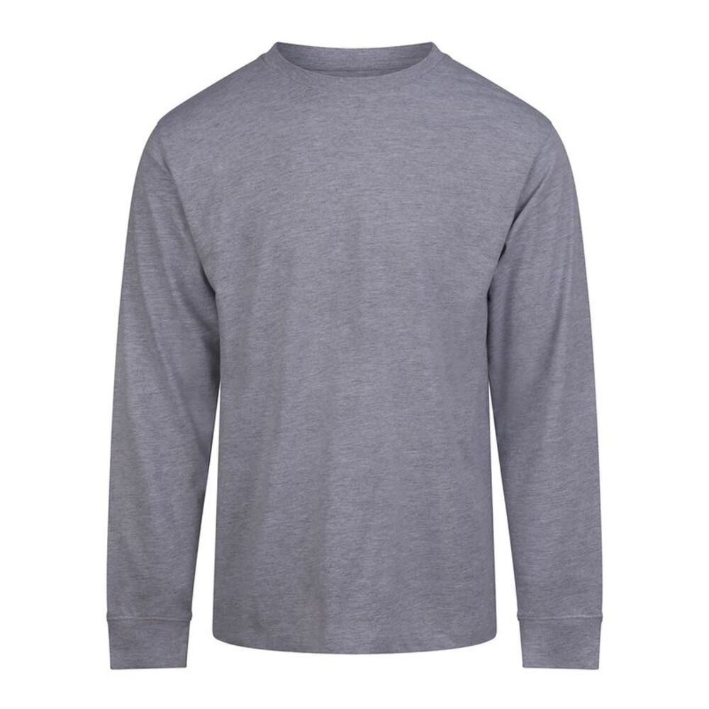 Awdis Mens Long-Sleeved T-Shirt / Heather Grey